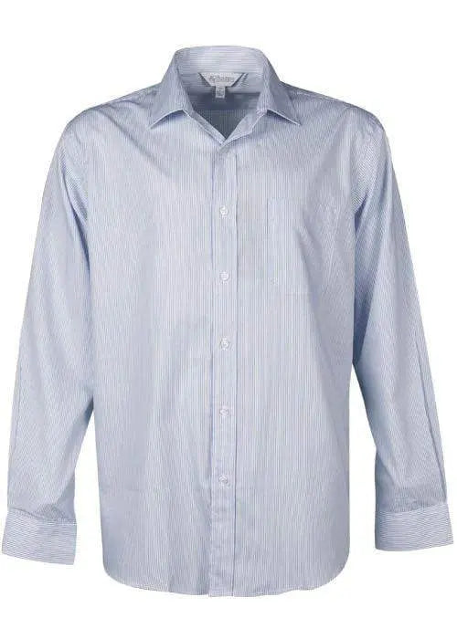 Aussie Pacific Men's Henley Long Sleeve Shirt 1900l Corporate Wear Aussie Pacific White/Navy XXS